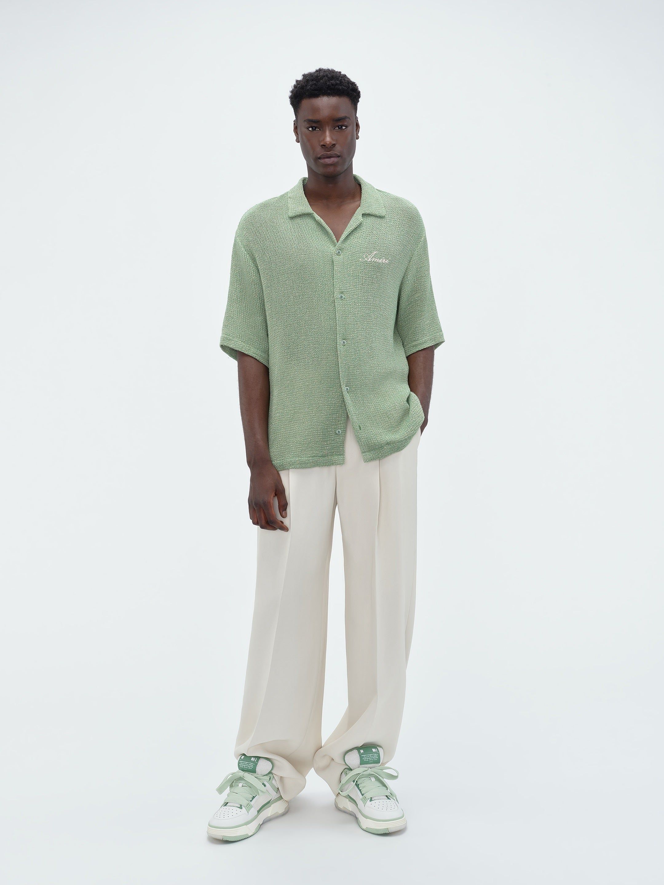 OPEN MESH SHIMMER SHIRT - Mineral Green sold by AMIRI product image thumbnail 2