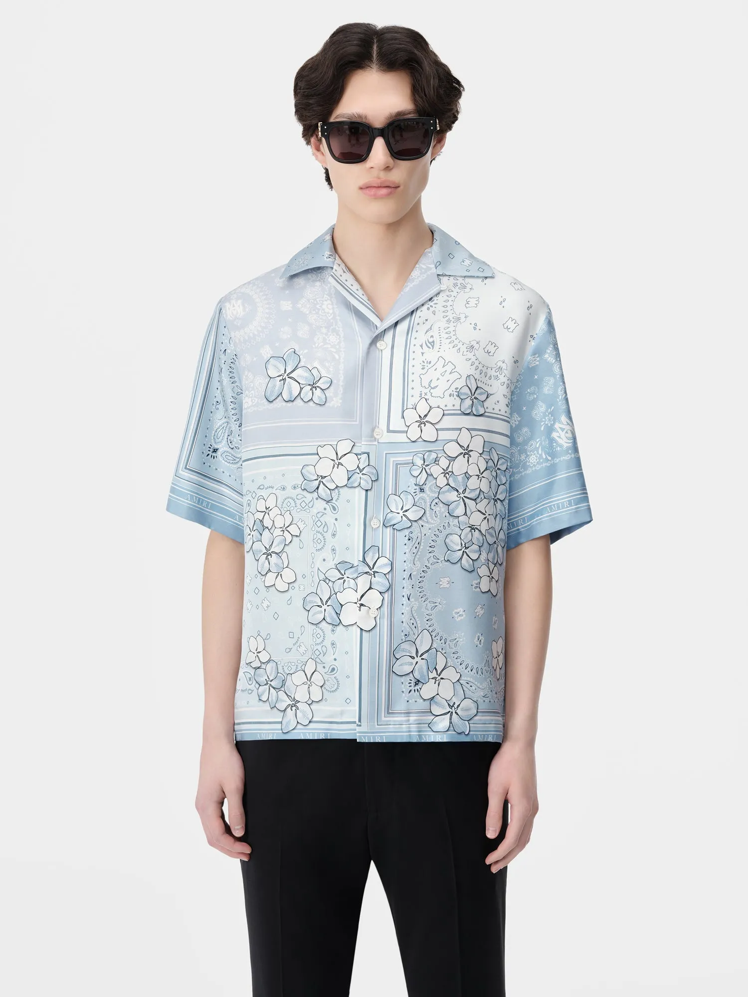 BANDANA FLORAL BOWLING SHIRT - Cerulean sold by AMIRI product image thumbnail 2