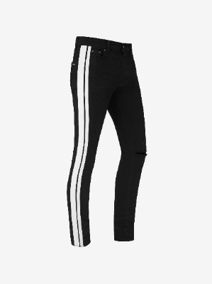 FLOCKED TRACK JEAN - AGED BLACK made by AMIRI