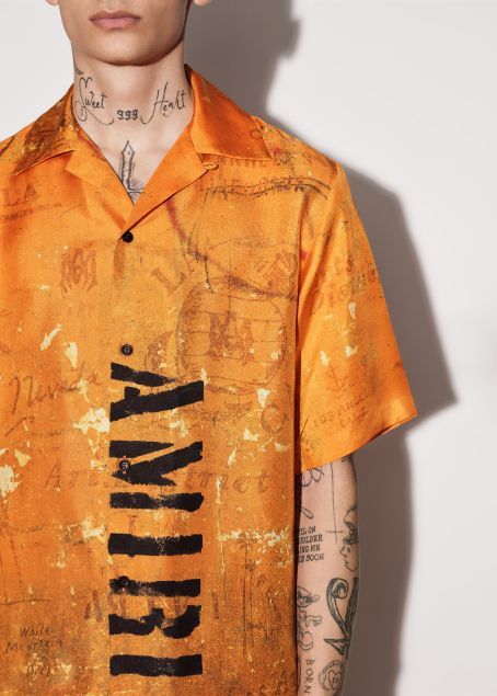 ARMY STENCIL CAMP SHIRT - ORANGE sold by AMIRI product image thumbnail 5