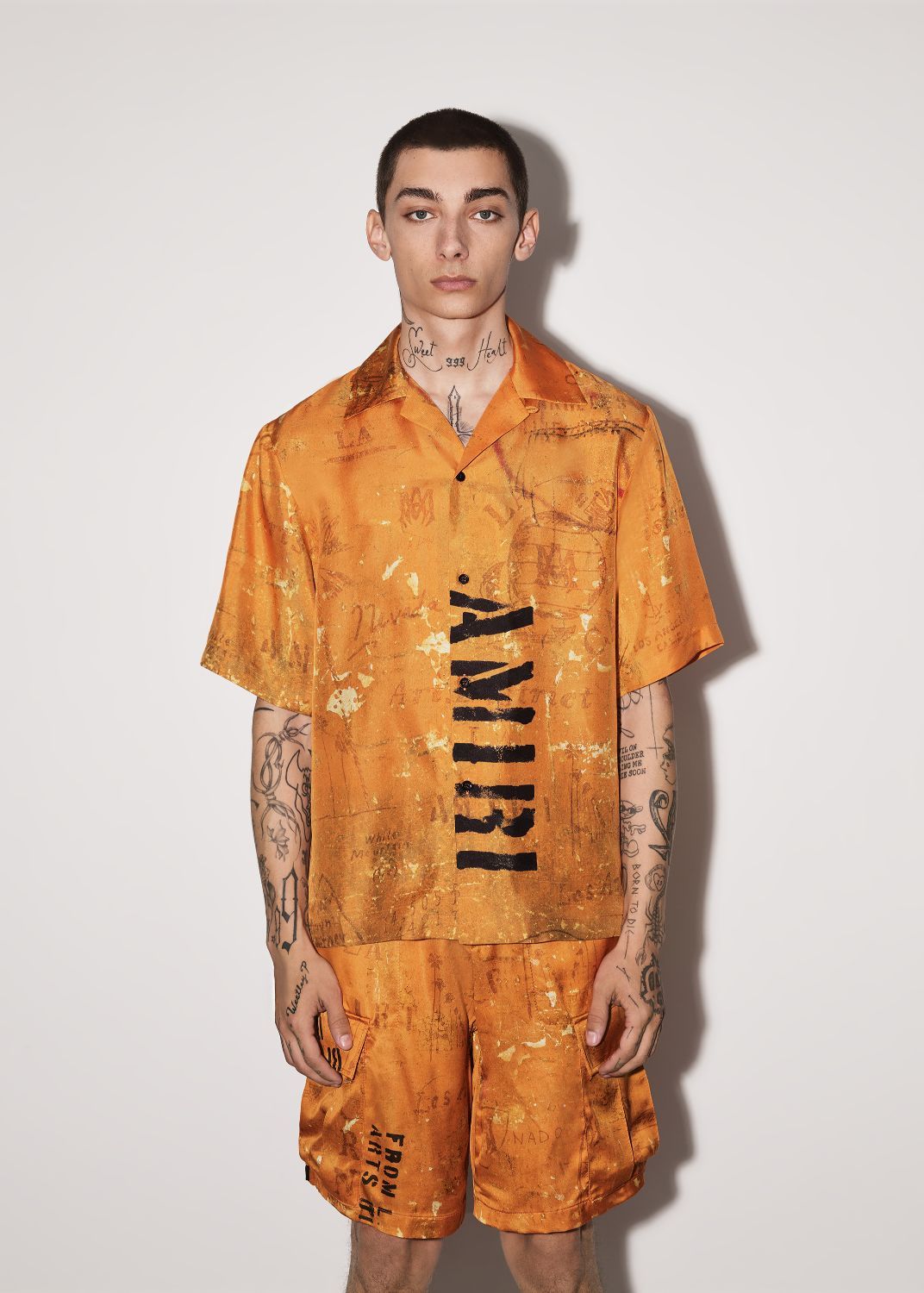 ARMY STENCIL CAMP SHIRT - ORANGE sold by AMIRI product image thumbnail 2
