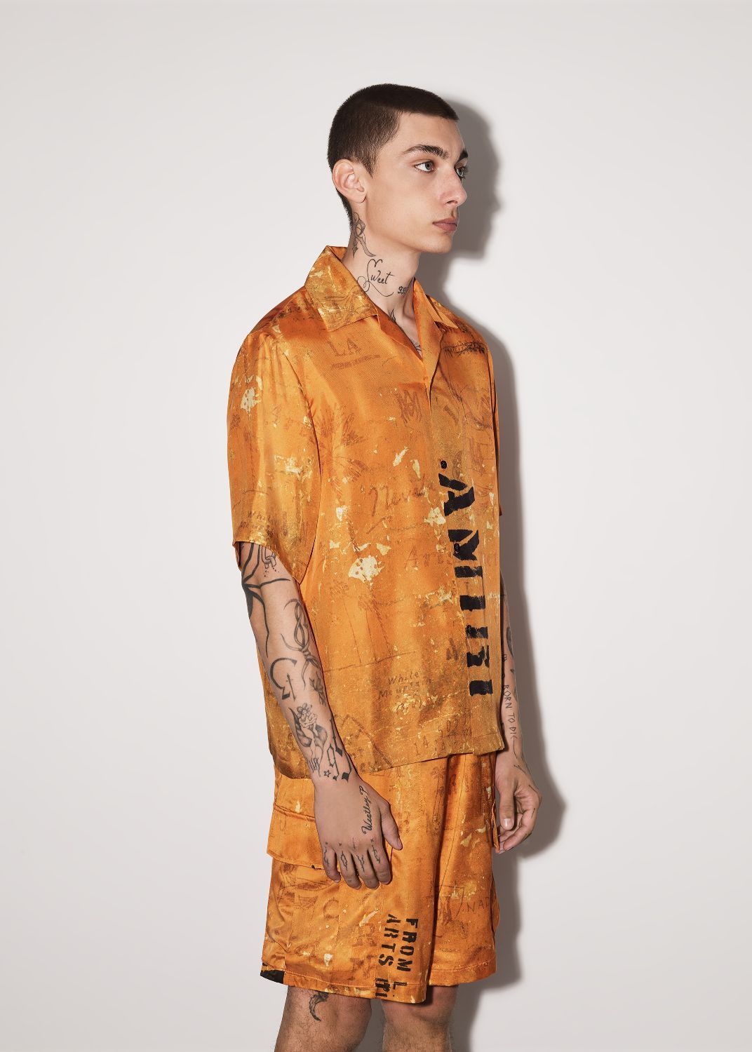 ARMY STENCIL CAMP SHIRT - ORANGE sold by AMIRI product image thumbnail 3