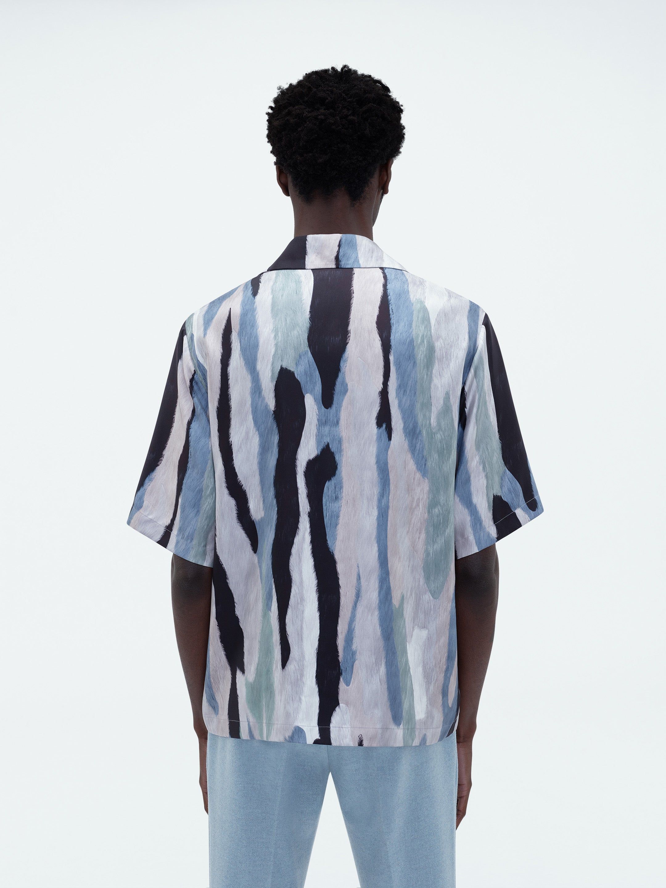 STREAK FUR SHORT SLEEVE SHIRT - BLUE MULTI sold by AMIRI product image thumbnail 4