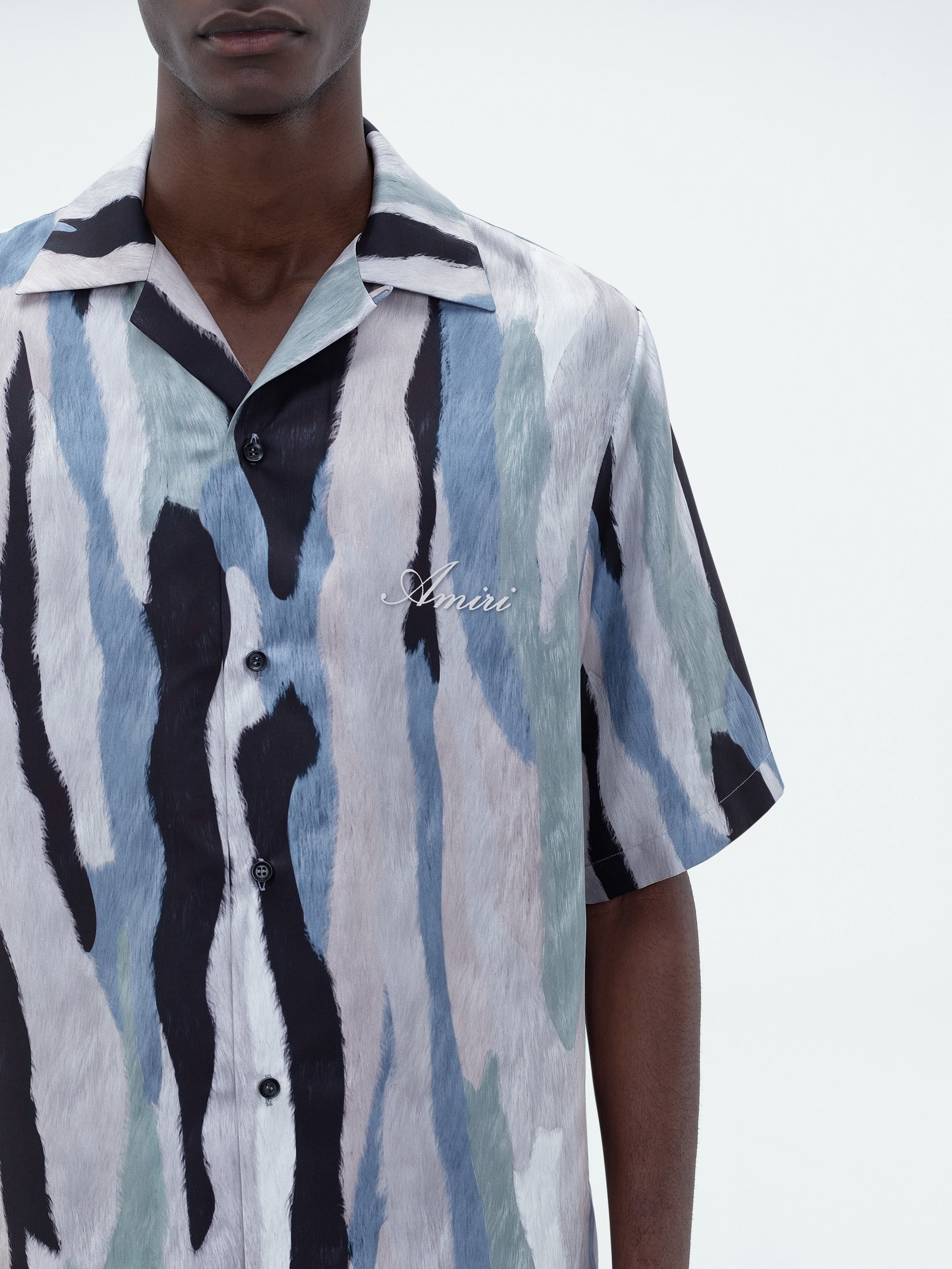 STREAK FUR SHORT SLEEVE SHIRT - BLUE MULTI sold by AMIRI product image thumbnail 5