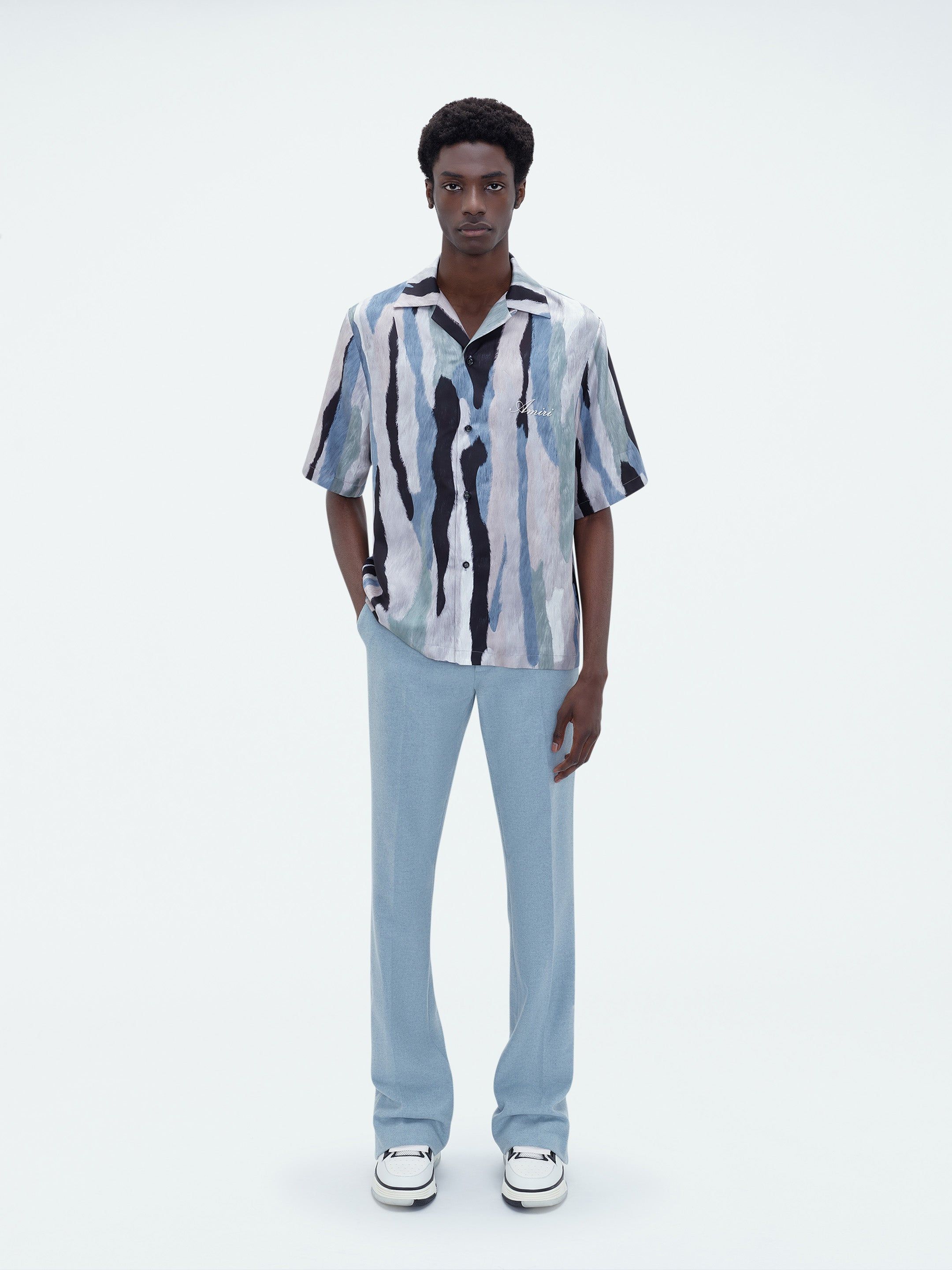 STREAK FUR SHORT SLEEVE SHIRT - BLUE MULTI sold by AMIRI product image thumbnail 2