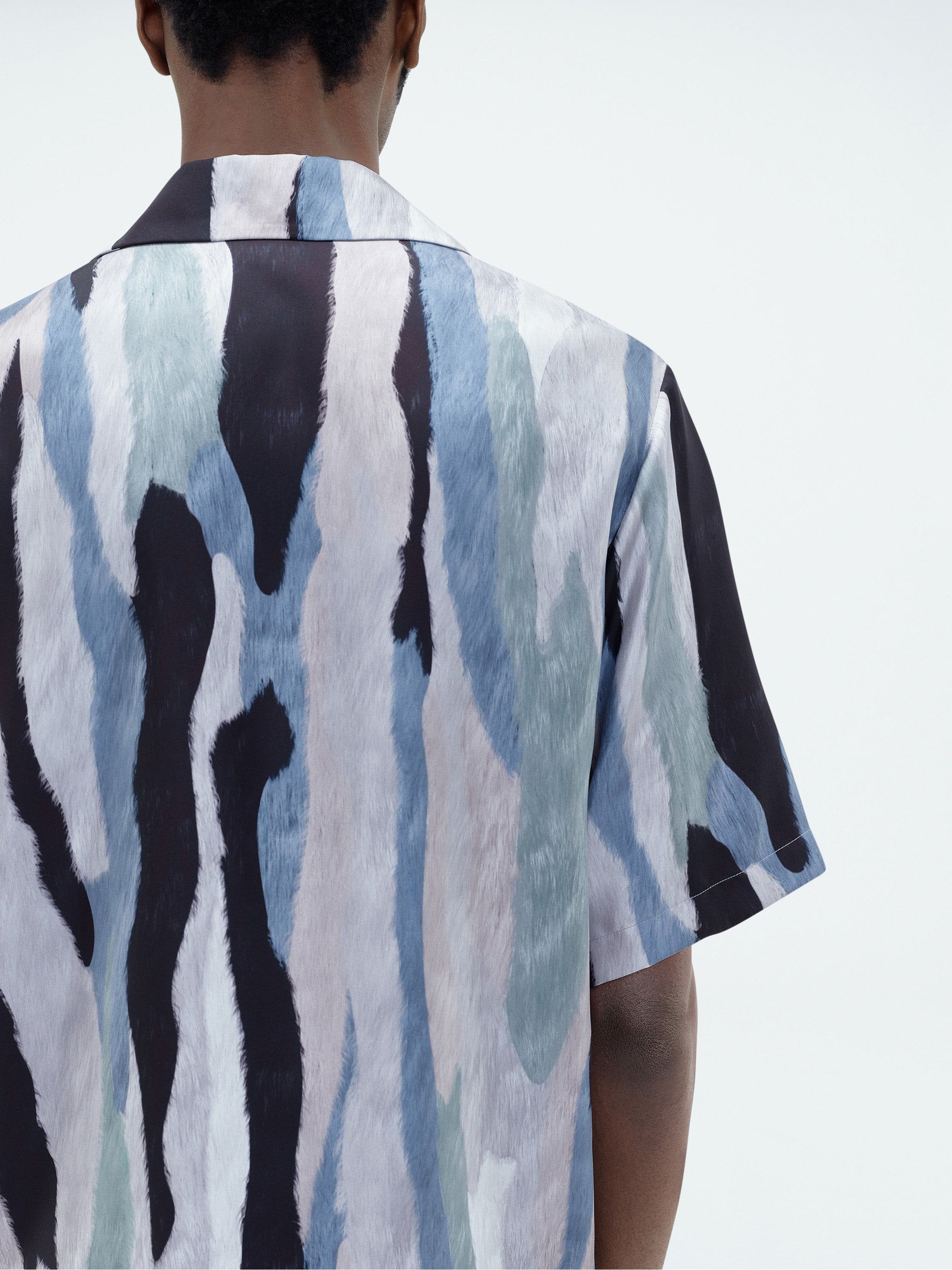 STREAK FUR SHORT SLEEVE SHIRT - BLUE MULTI sold by AMIRI product image thumbnail 6