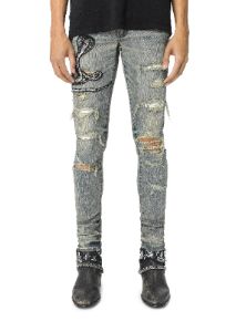 Snake Patch Jean Dirty Indigo sold by AMIRI