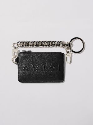 PEBBLED LOGO CHAIN WALLET - BLACK sold by AMIRI
