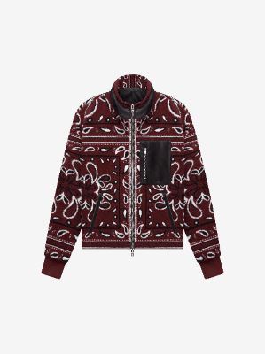 BANDANA FLEECE JACKET - RED / BLACK made by AMIRI