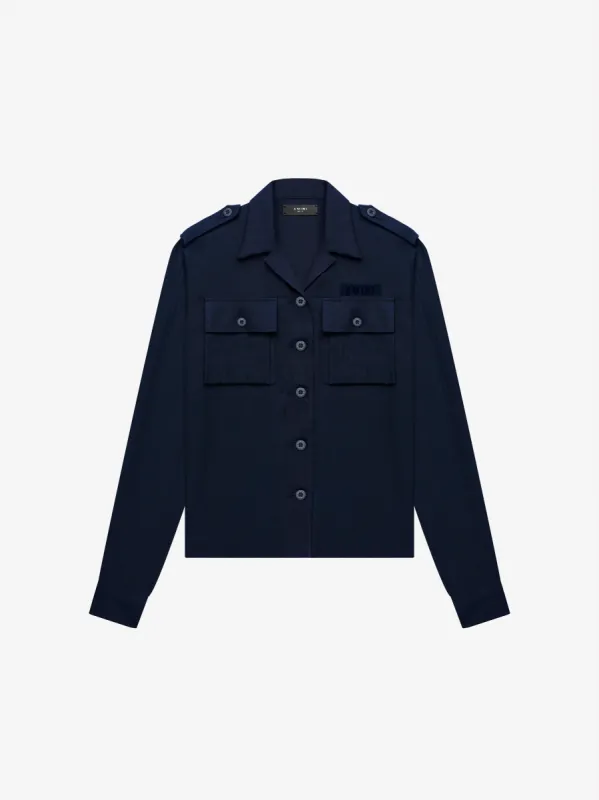 CASHMERE MILITARY SHIRT - NAVY sold by AMIRI