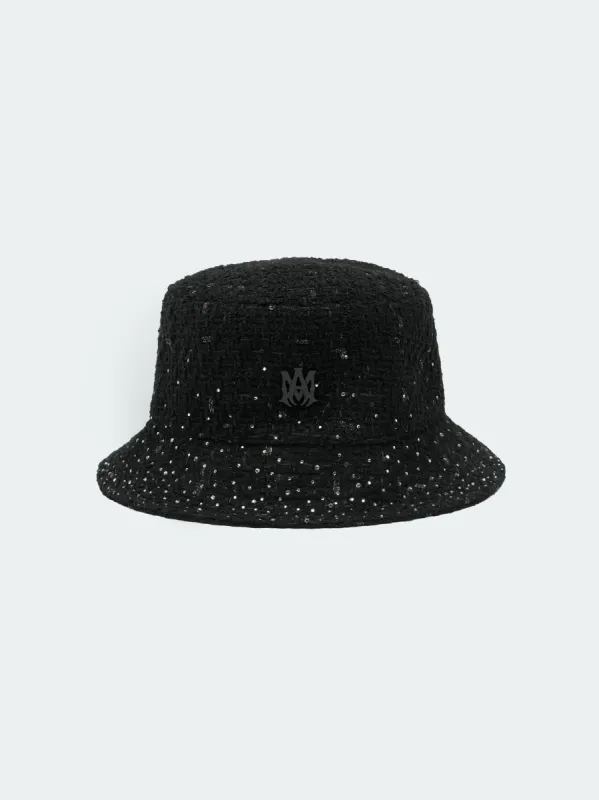 CRYSTAL BOUCLE BUCKET HAT - Black made by AMIRI