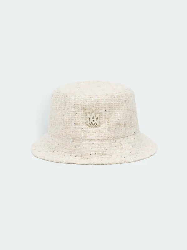 CRYSTAL BOUCLE BUCKET HAT - Alabaster made by AMIRI