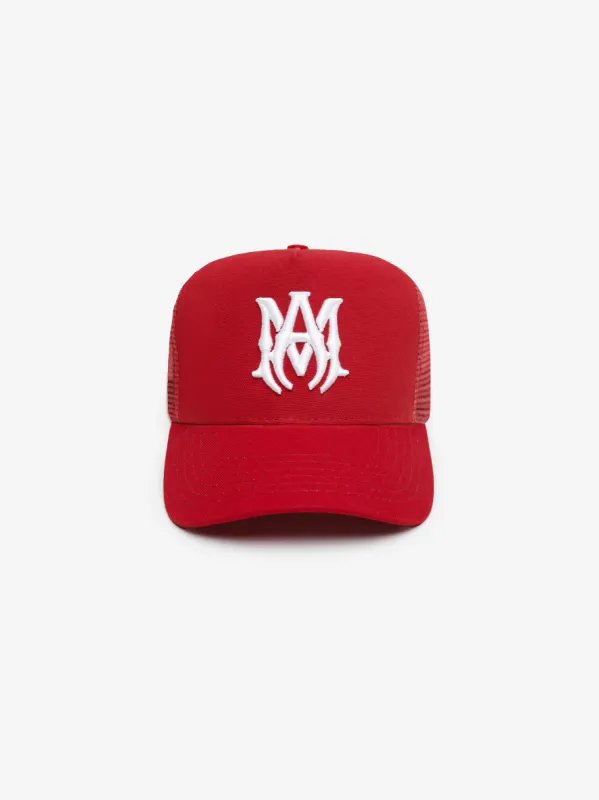 M.A. TRUCKER HAT - Red sold by AMIRI