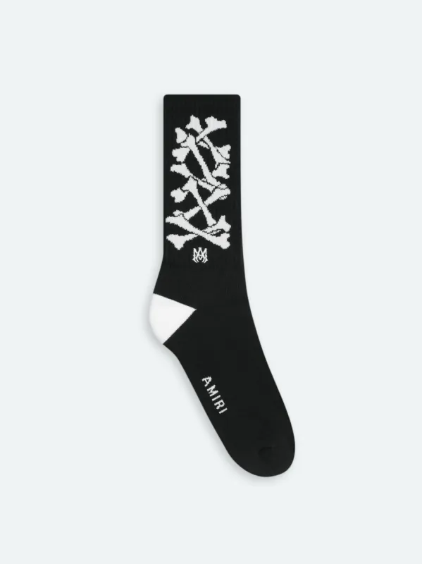 BONES SOCK - Black/White made by AMIRI