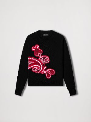 BANDANA APPLIQUE RABBIT CREW - BLACK sold by AMIRI