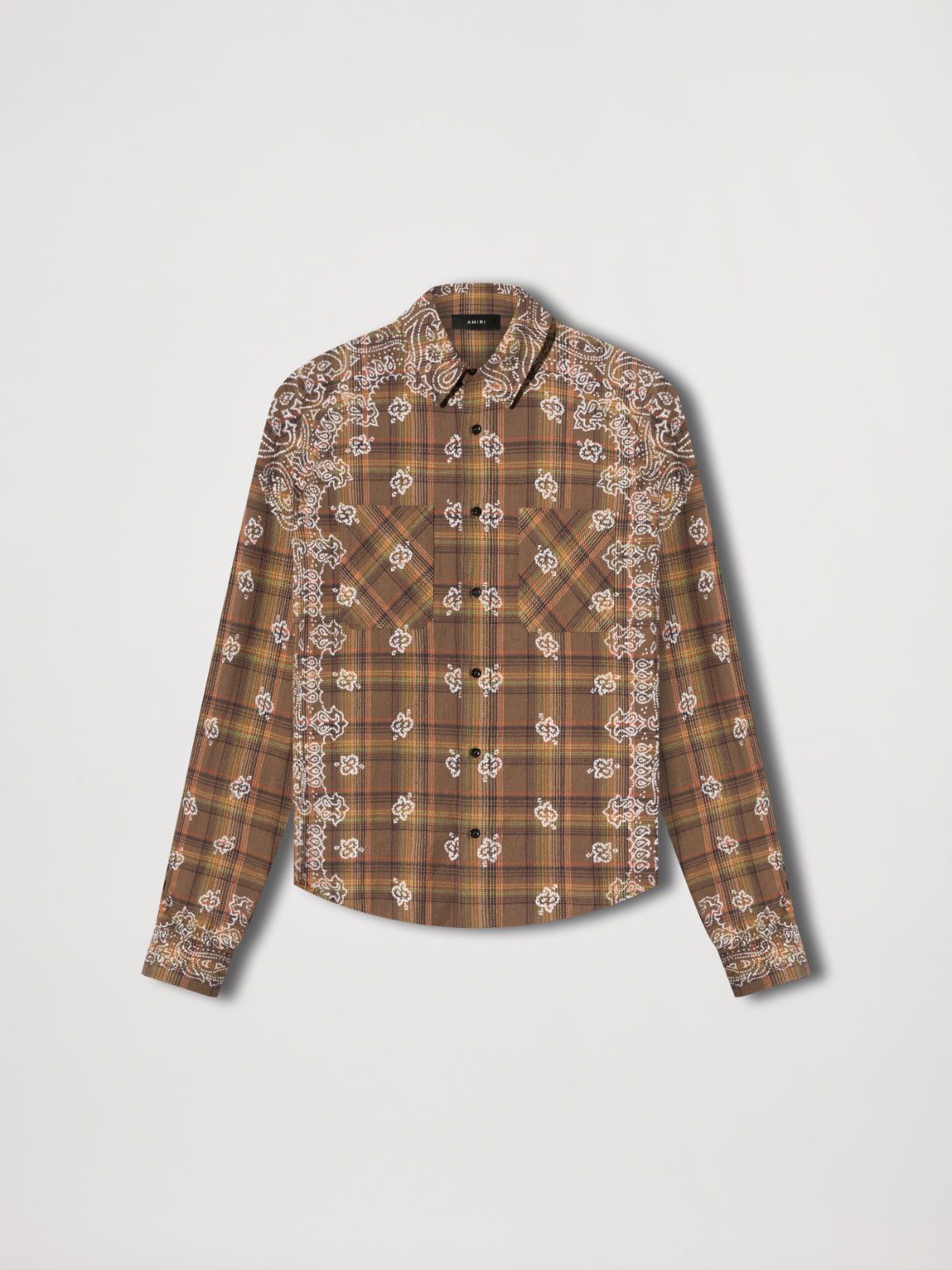 BLEACH BANDANA PLAID - BROWN sold by AMIRI