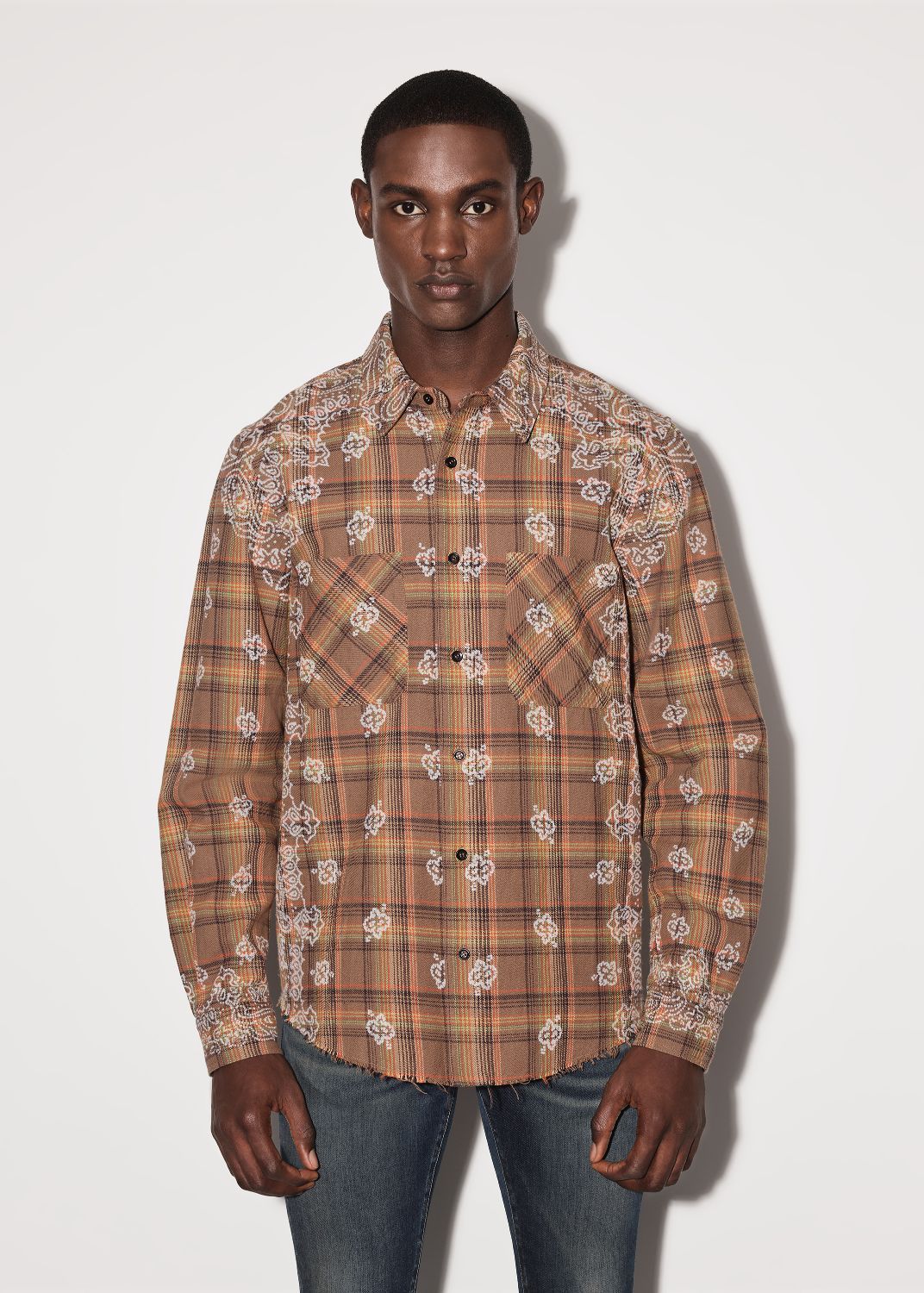 BLEACH BANDANA PLAID - BROWN sold by AMIRI product image thumbnail 2
