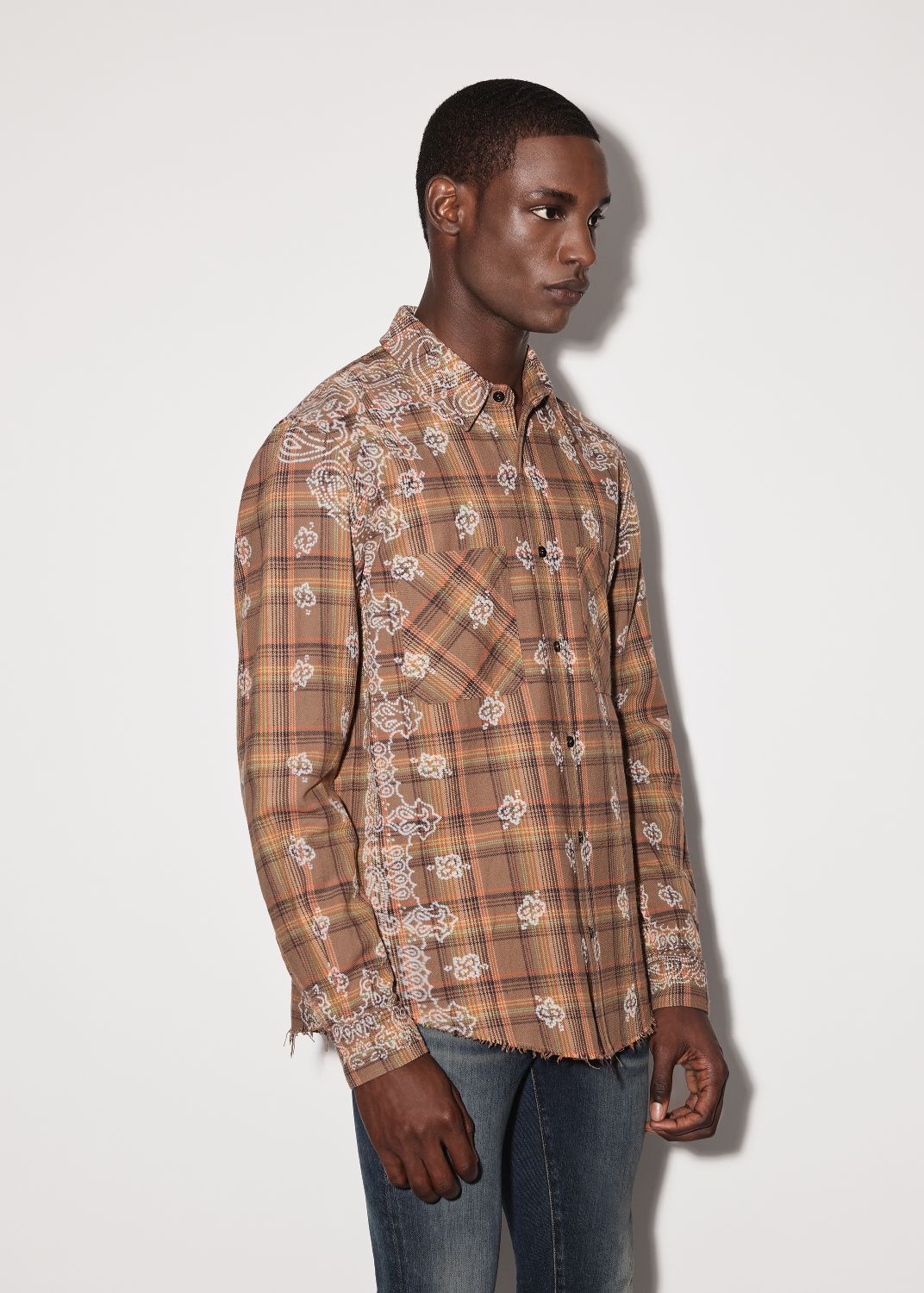 BLEACH BANDANA PLAID - BROWN sold by AMIRI product image thumbnail 3