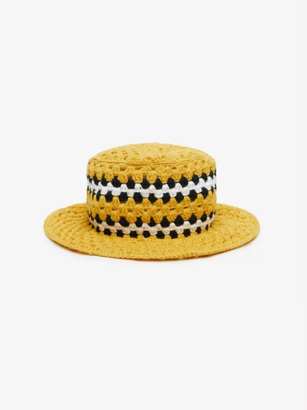 CROCHET BUCKET HAT - MUSTARD made by AMIRI