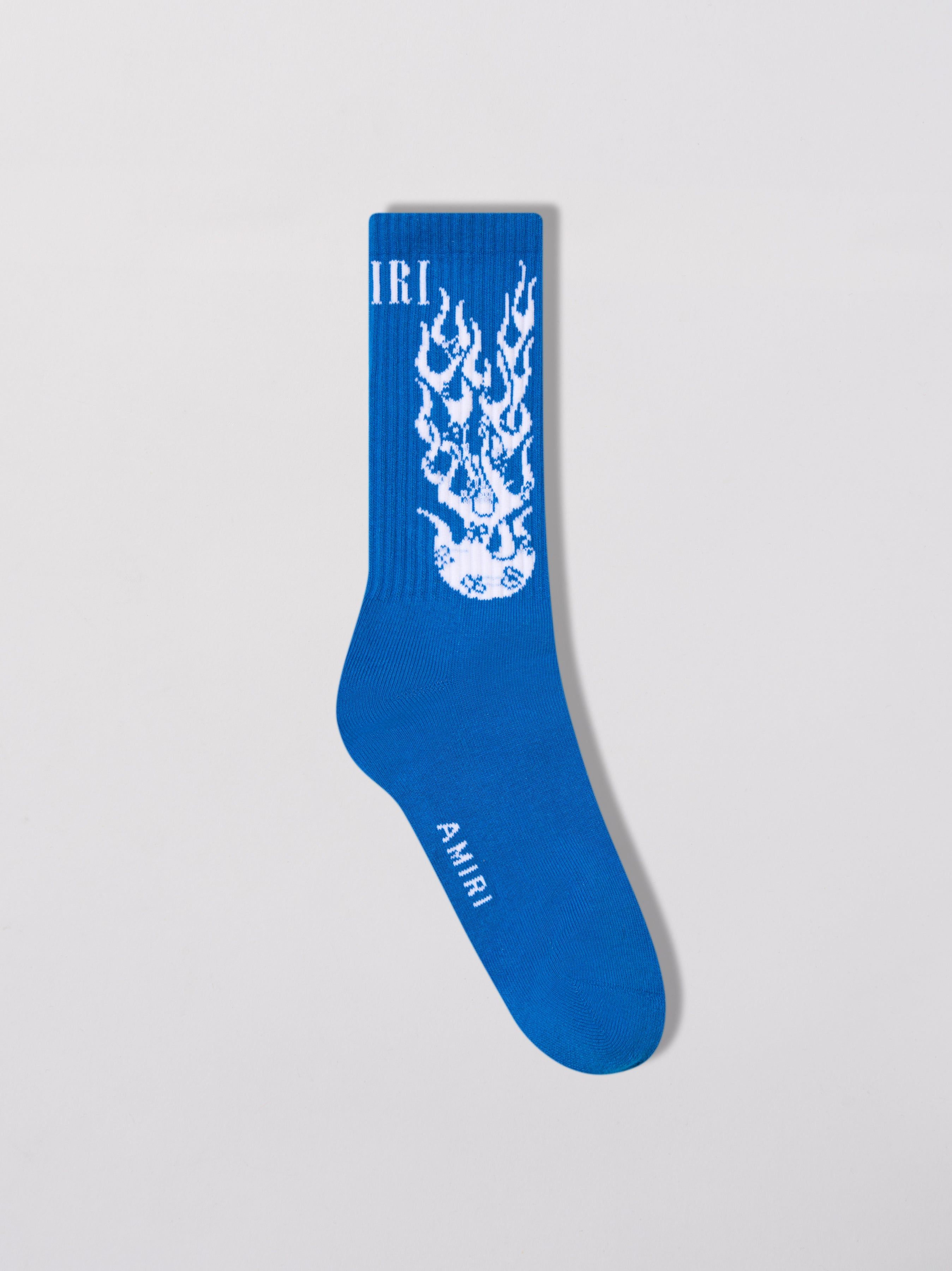 FLAMES SOCKS - BLUE sold by AMIRI