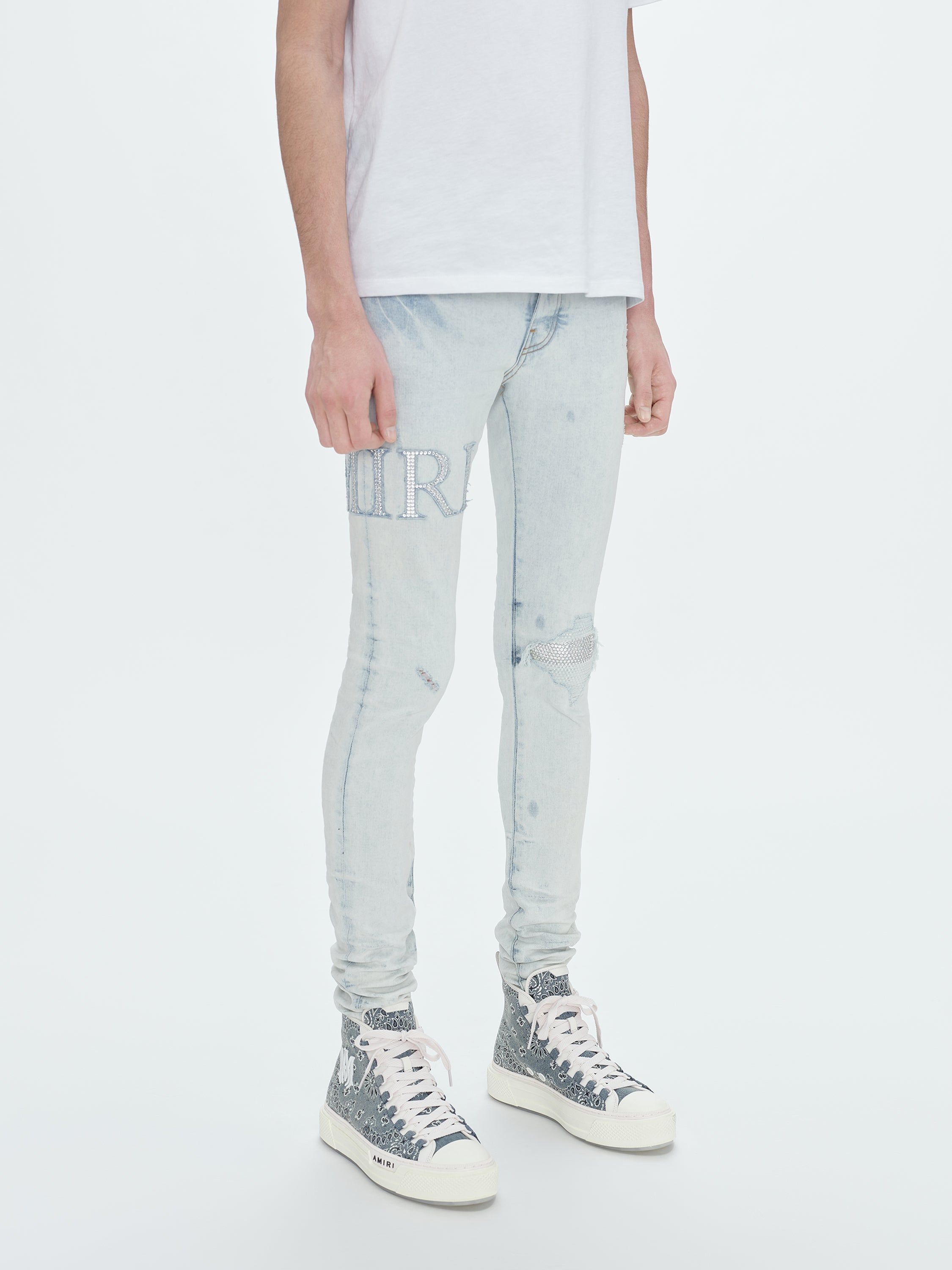 CRYSTAL EMBELLISHED LOGO JEAN - BLEACHED INDIGO sold by AMIRI product image thumbnail 4