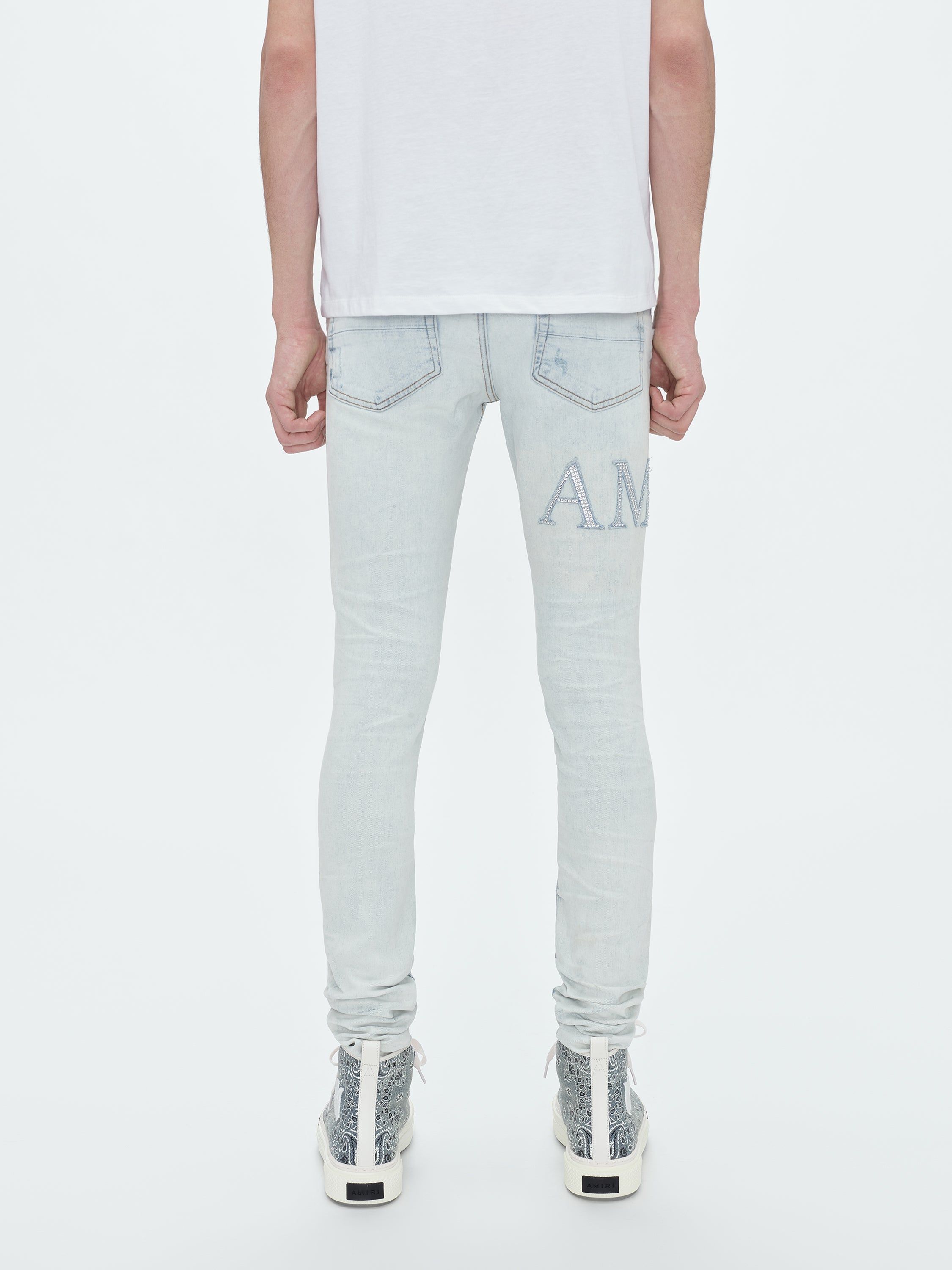 CRYSTAL EMBELLISHED LOGO JEAN - BLEACHED INDIGO sold by AMIRI product image thumbnail 5