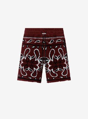 BANDANA FLEECE SHORTS - RED / BLACK made by AMIRI