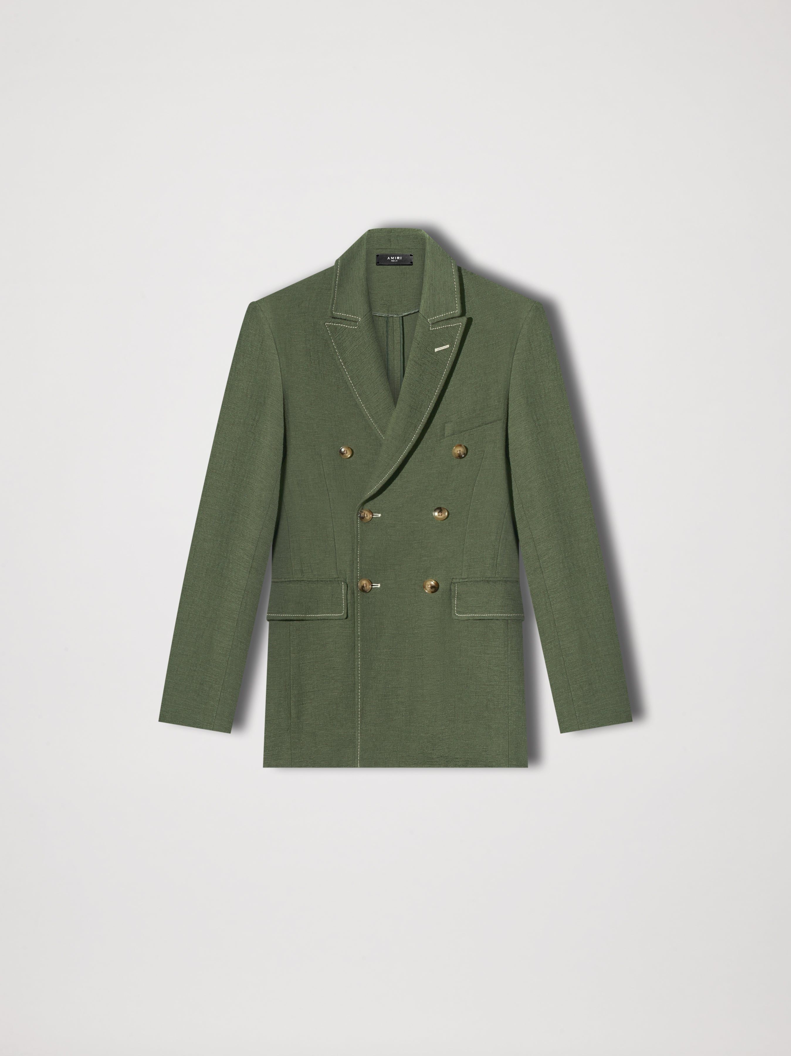 LIGHTWEIGHT DOUBLE BREASTED BLAZER - GREEN sold by AMIRI