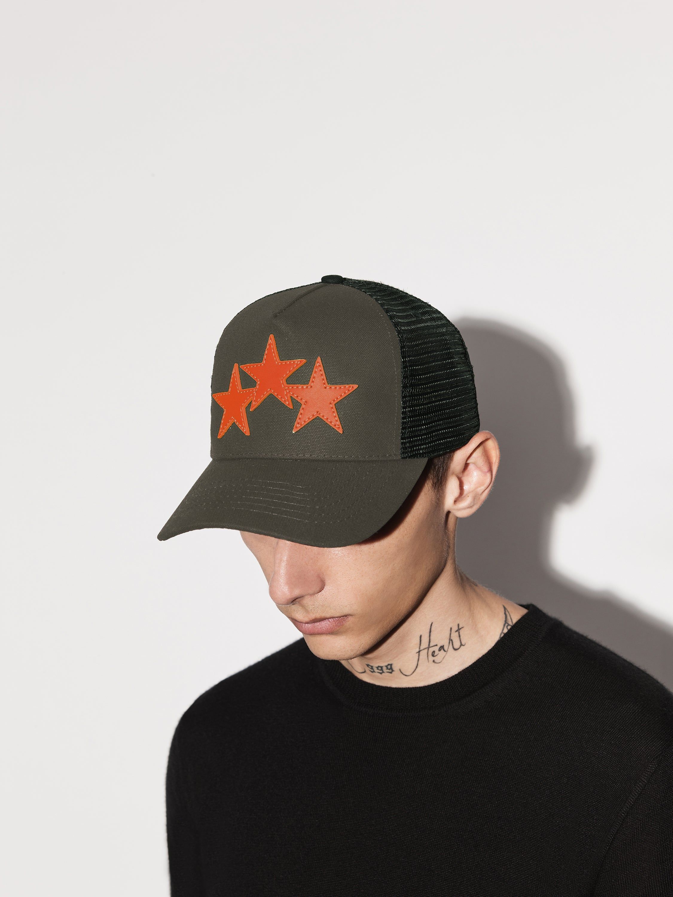 THREE STAR TRUCKER HAT - MILITARY GREEN sold by AMIRI product image thumbnail 3