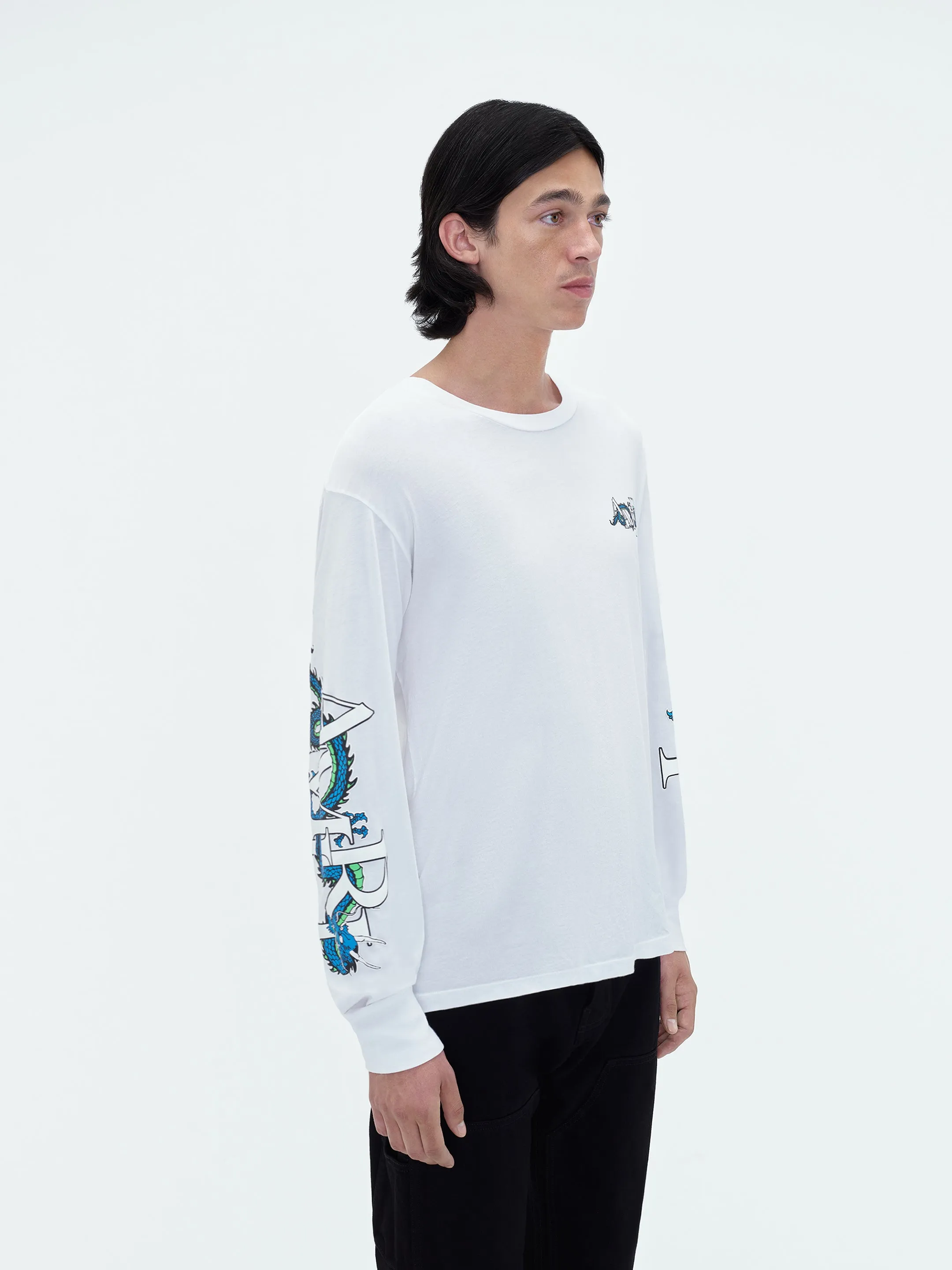 LUNAR NEW YEAR DRAGON LONG SLEEVE TEE - White sold by AMIRI product image thumbnail 4