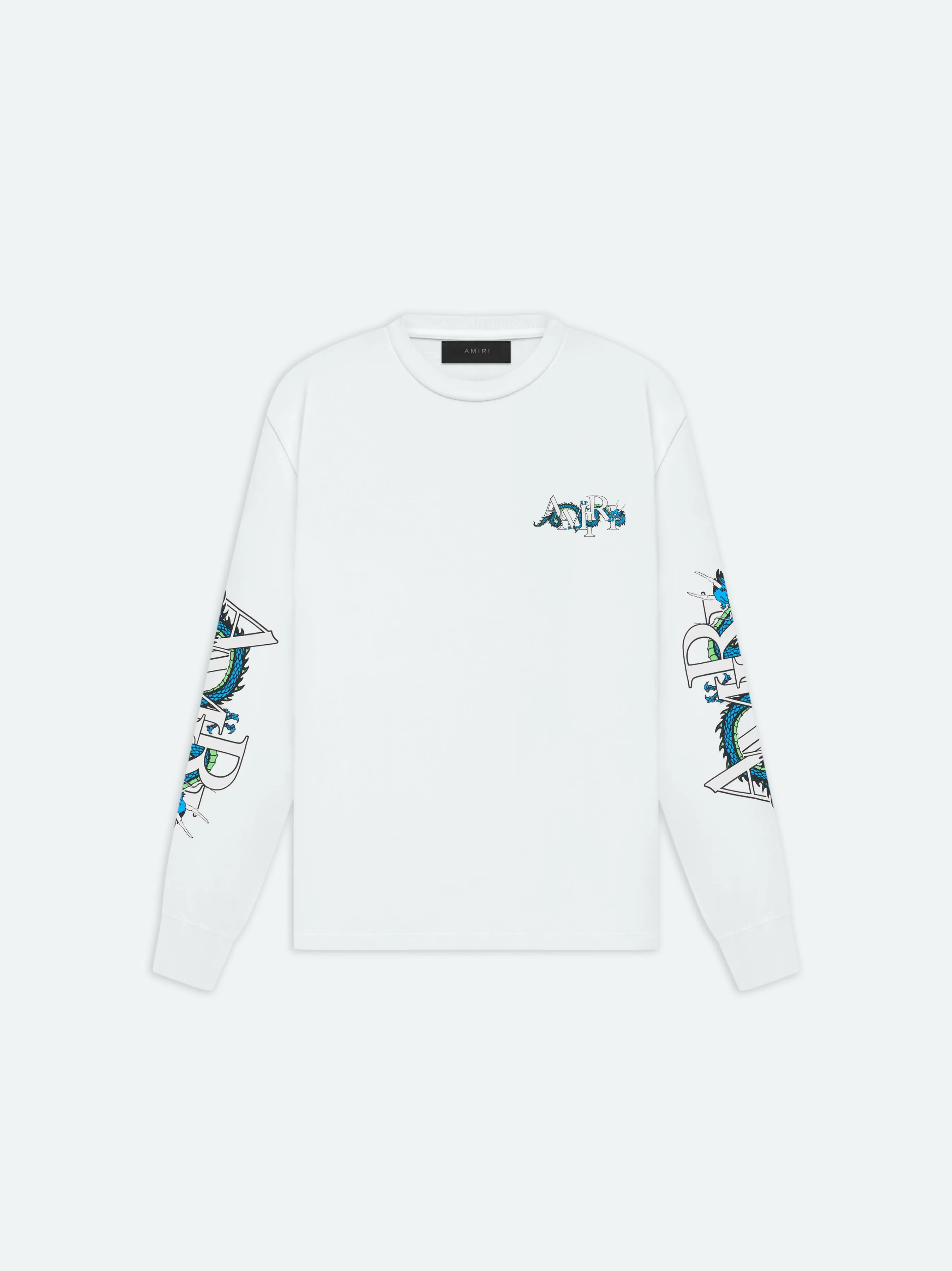LUNAR NEW YEAR DRAGON LONG SLEEVE TEE - White sold by AMIRI