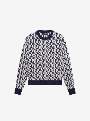 AMIRI CREW - ALABASTER / NAVY made by AMIRI