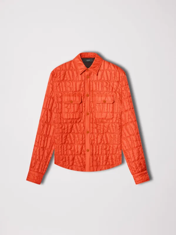 QUILTED AMIRI LOGO OVERSHIRT - ORANGE sold by AMIRI