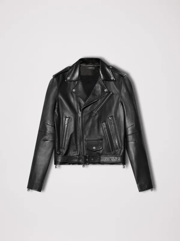 LEATHER BIKER JACKET - BLACK made by AMIRI