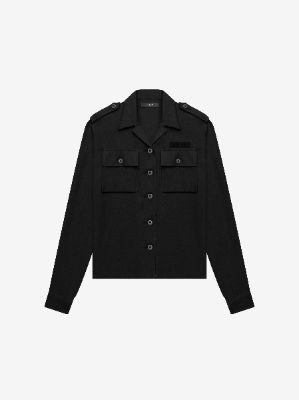 CASHMERE MILITARY SHIRT - BLACK made by AMIRI