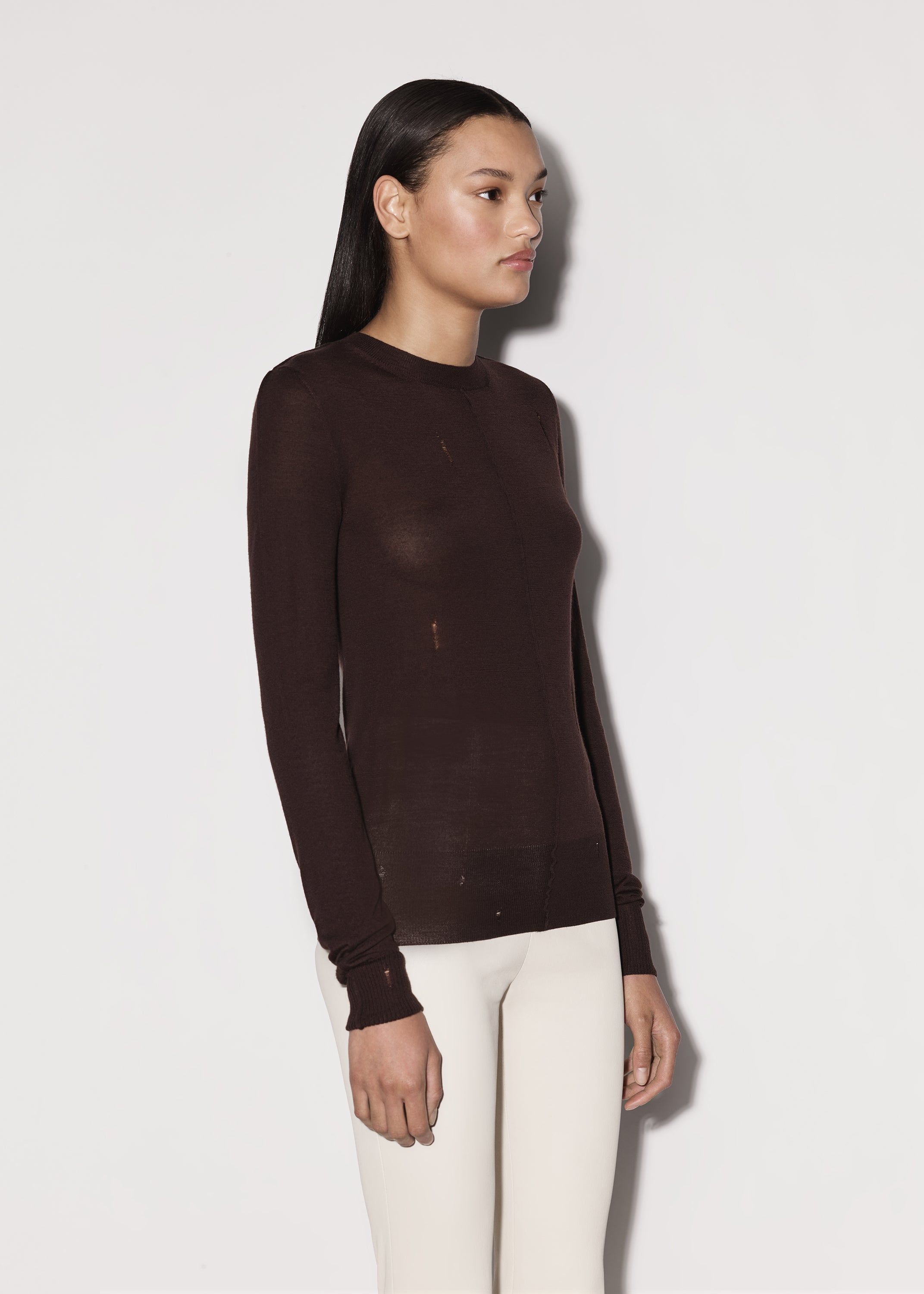 WOMEN - SLIM CREWNECK - BROWN sold by AMIRI product image thumbnail 4