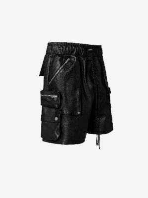 LEATHER TACTICAL SHORT - BLACK sold by AMIRI
