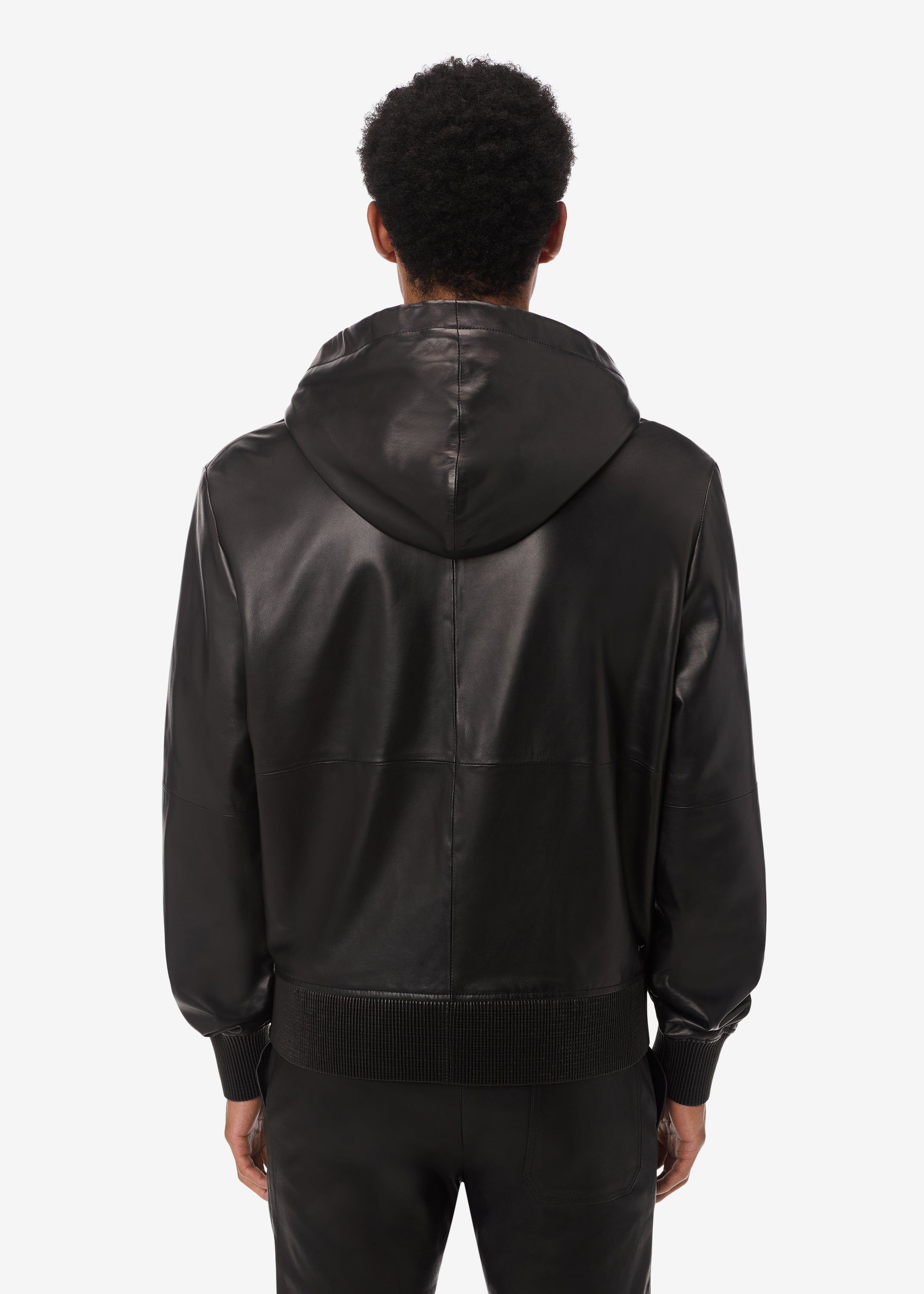 LEATHER ZIP HOODIE - BLACK sold by AMIRI product image thumbnail 5