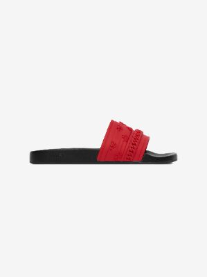BANDANA CHAIN POOL SLIDE - BLACK / RED sold by AMIRI