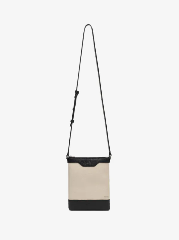 LEATHER CROSSBODY BAG - BLACK / NATURAL sold by AMIRI