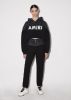 WOMEN - HYBRID CROPPED HOODIE - SATIN BLACK / BLACK sold by AMIRI