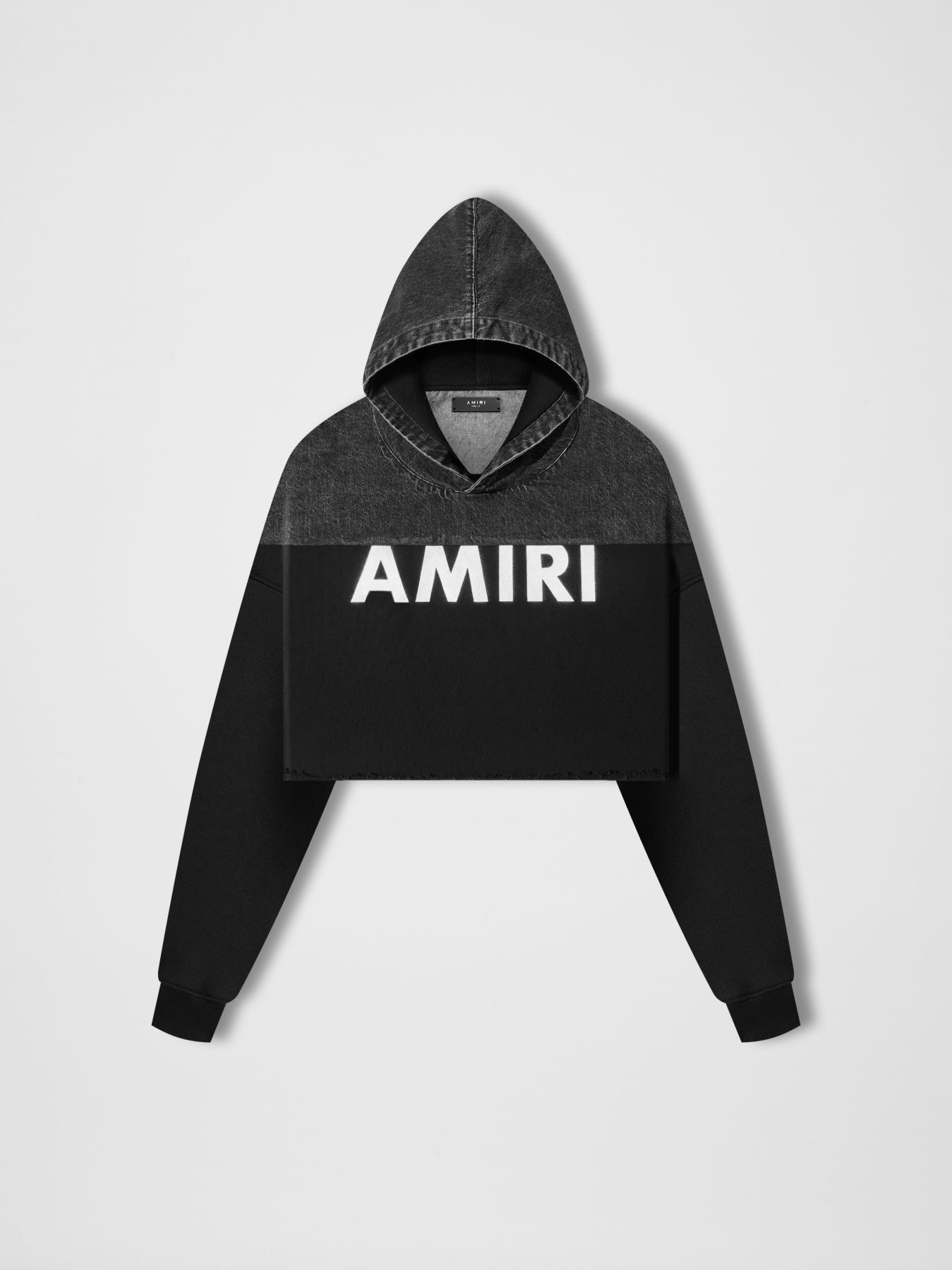 WOMEN - HYBRID CROPPED HOODIE - SATIN BLACK / BLACK | Parallel