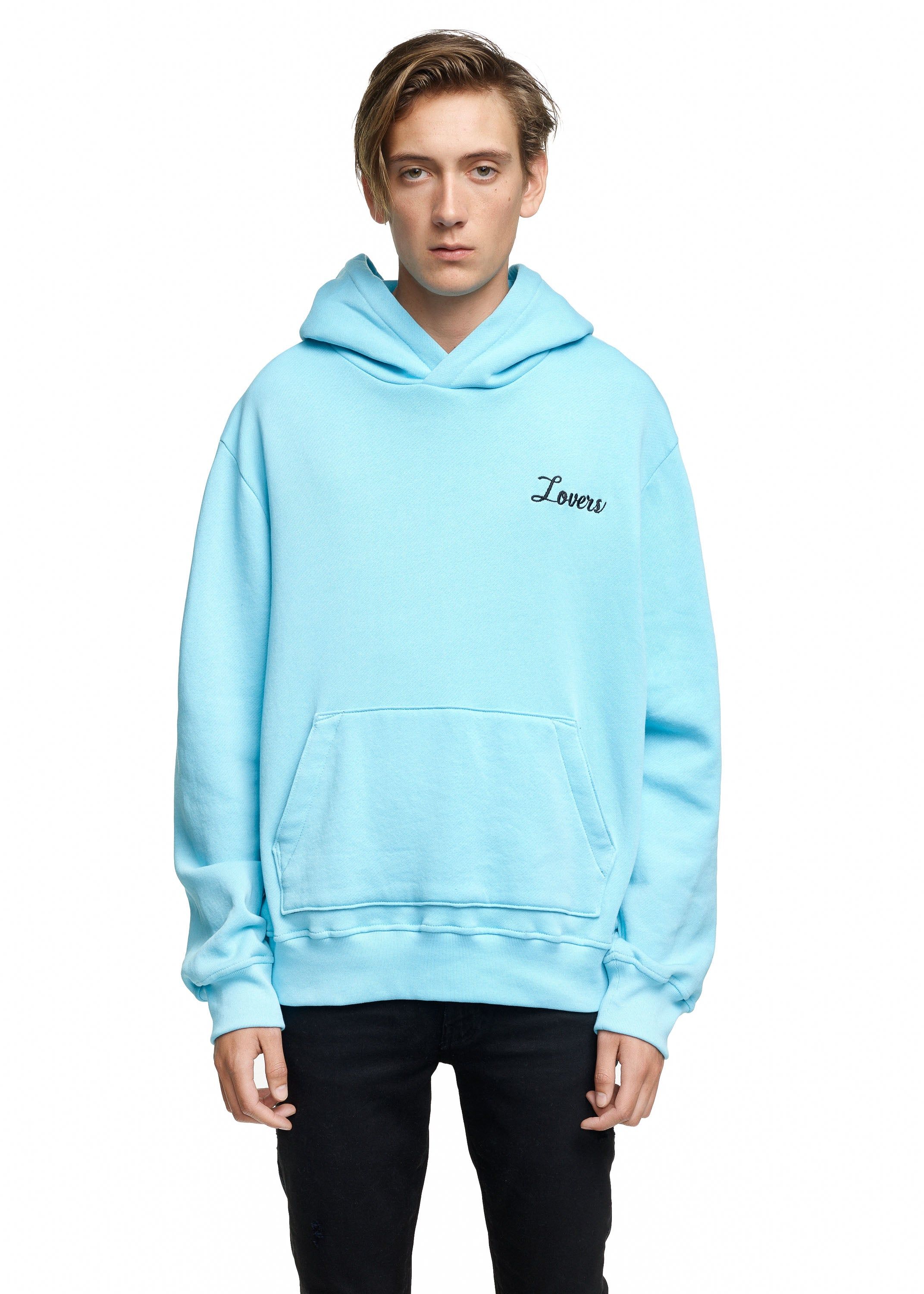 Lovers Embroidered Hoodie Aqua sold by AMIRI product image thumbnail 2