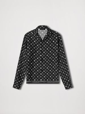 MA REPEAT LOGO LS CAMP SHIRT - BLACK sold by AMIRI