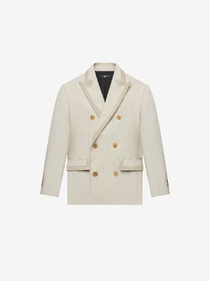 DOUBLE BREASTED BLAZER - Alabaster sold by AMIRI