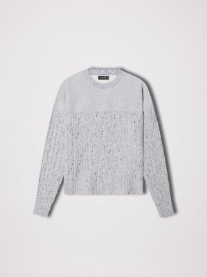 WOMEN - DROP NEEDLE CREWNECK - HEATHER GREY sold by AMIRI