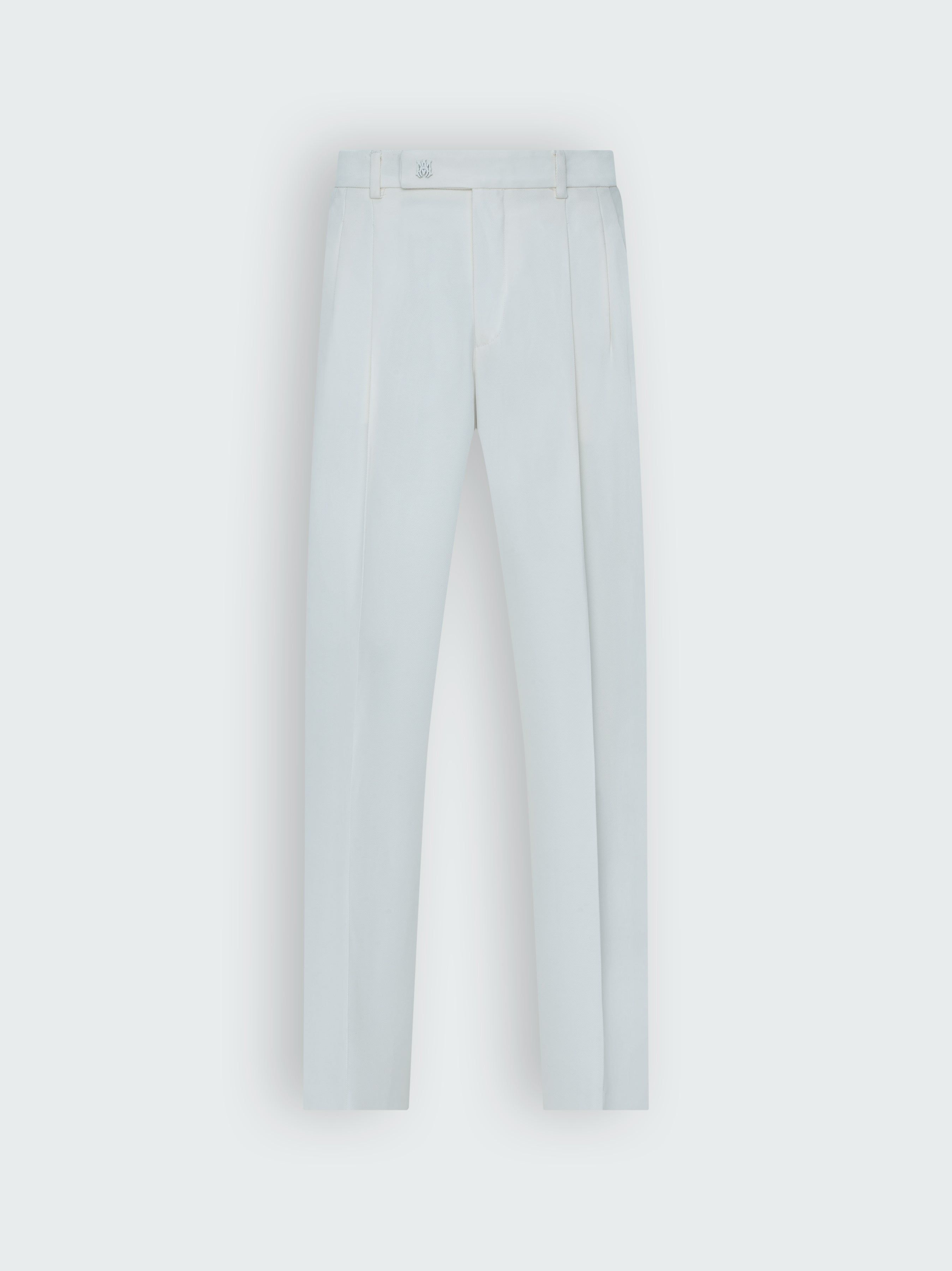 VISCOSE DOUBLE PLEATED TROUSERS - WHITE sold by AMIRI