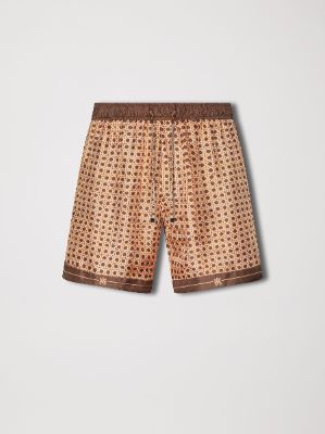 AMIRI WEAVE PATTERN SILK SHORT - BROWN made by AMIRI