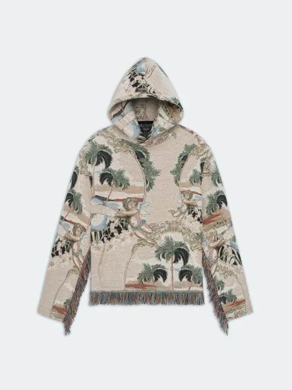 CHERUB PALM TAPESTRY HOODIE - White made by AMIRI