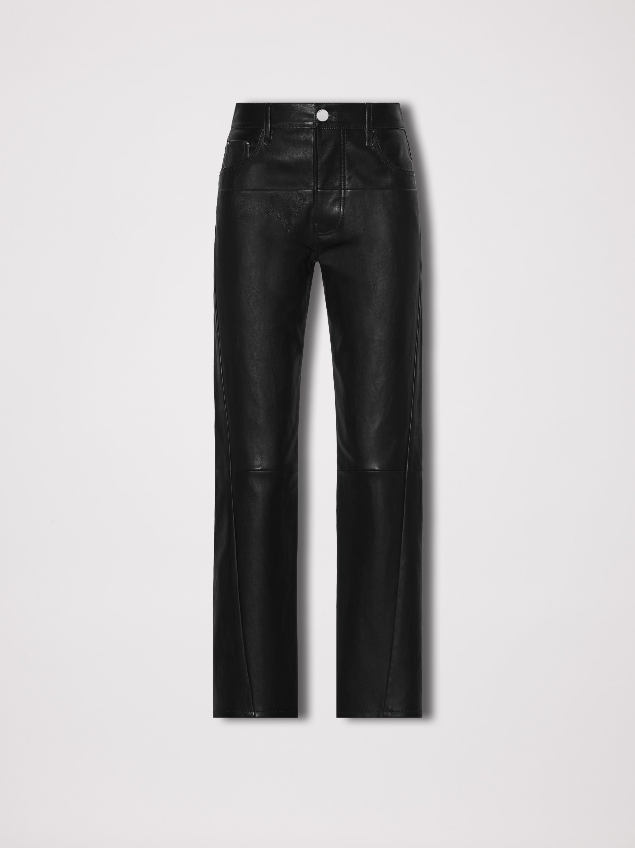 WOMEN - LEATHER 5 POCKET STRAIGHT PANT - BLACK sold by AMIRI